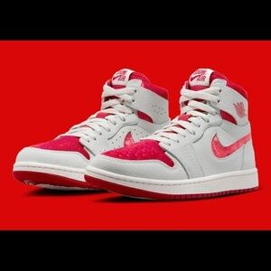 Nike Jordan 1 High Zoom Air CMFT 2 Valentine's Day Size 8 gray Red